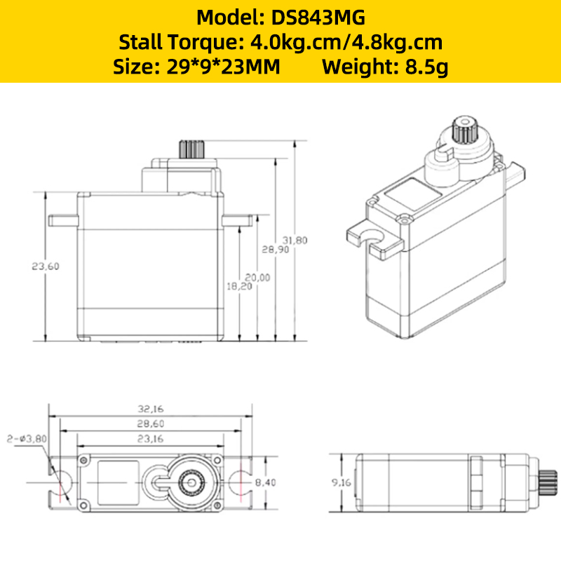 4PCS Corona DS843MG Servo Digi - Brushless Motor Thrust Test Stand recensione e prezzo